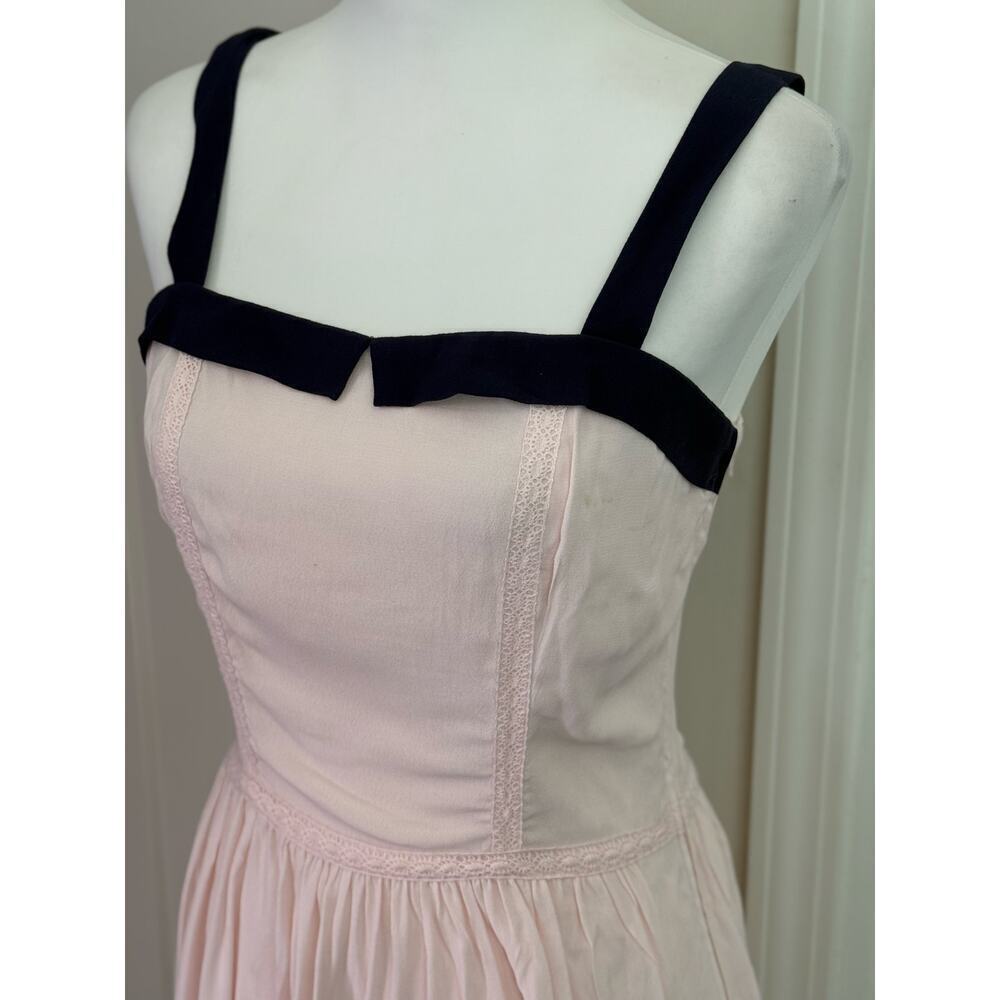NAF NAF Blush Pink & navy blue Sundress - Size EU 38 US SIZE 6 - Picture 2 of 7